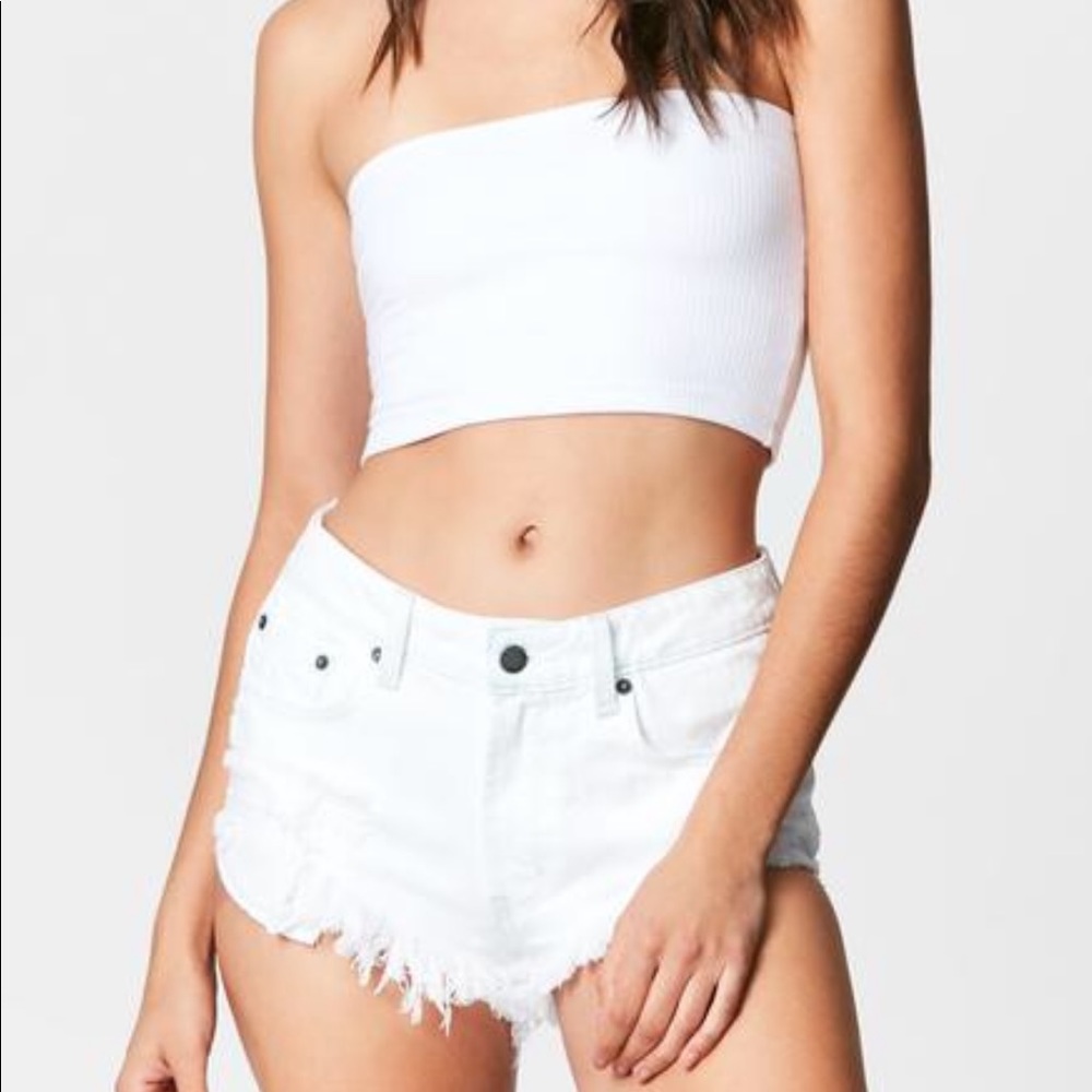 NWT CARMAR denim White Mogan Cheeky Shorts!
